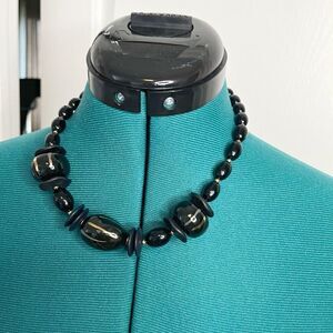 Made in Japan Chunky Round Beaded Hand Painted Native Choker Fashion Necklace